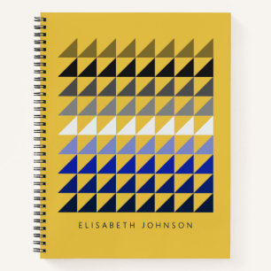 Custom Colorful Geometric Name Yellow Notebook