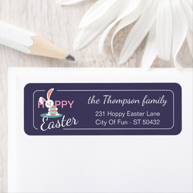 Custom Colorful Hoppy Easter Bunny Pattern (Insitu)