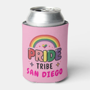 Custom Colorful LGBTQ+ Rainbow Pride Tribe Can Cooler