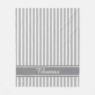 Custom Colors and Text Classic Pinstripe Stripe Fleece Blanket