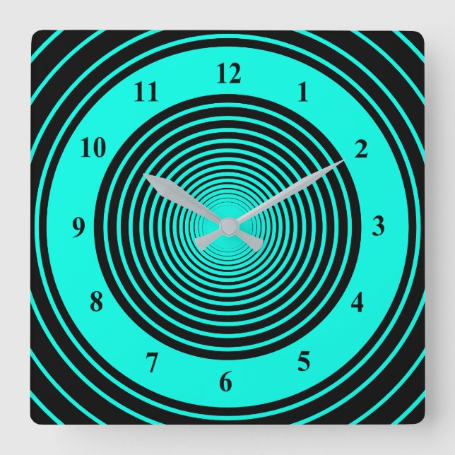 Custom Colors Circles Wall Clock - Turquoise (Front)