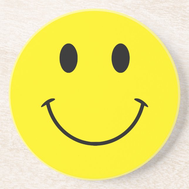 Custom Colors Cute Retro Smile Coaster (Front)