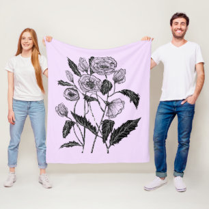Custom Colors Fleece Blanket with Poppy