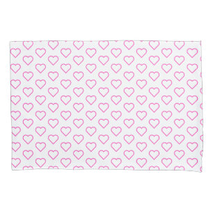 Custom Colors Pillow Case with Hearts - Love