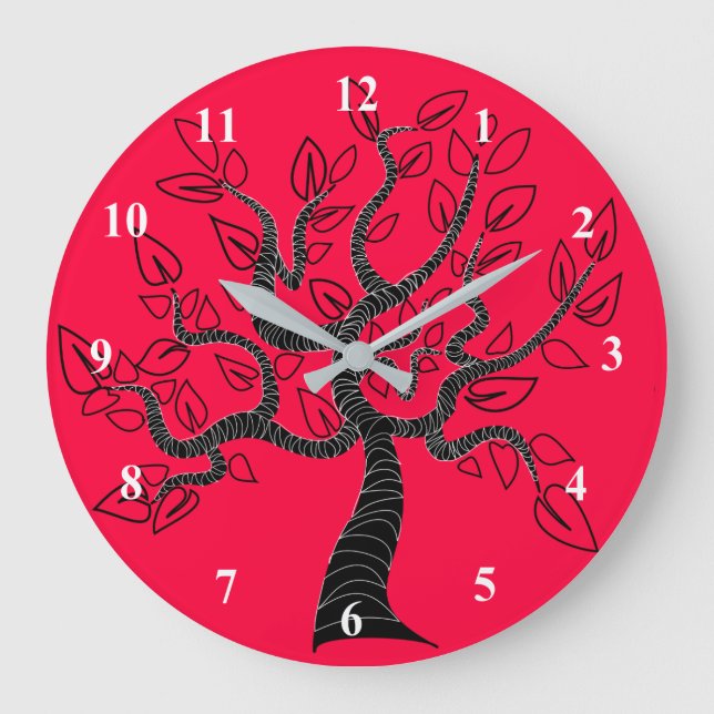 Custom Colors Wall Clock with Tree of Life - Art  (Front)