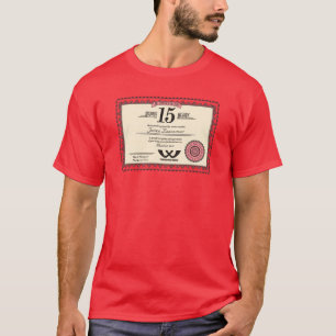 Custom colour 15 year employment service award T-Shirt