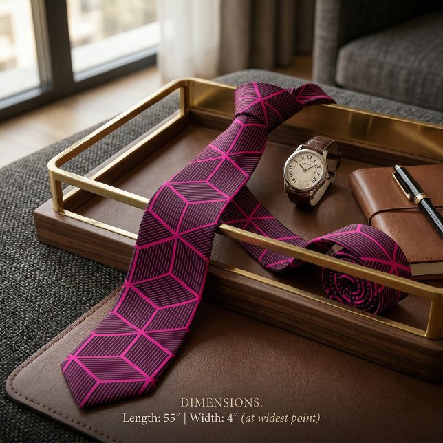 Custom Colour #1 Geometric 3D Cube Pattern Tie (Creator Uploaded)