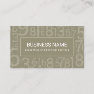 Custom Colour Accounting Numbers Modern Accountant Business Card