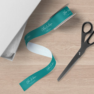 Custom Colour Add Brand Name Script Minimalist Satin Ribbon