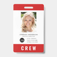 Custom Colour Add Logo Photo CREW Pass