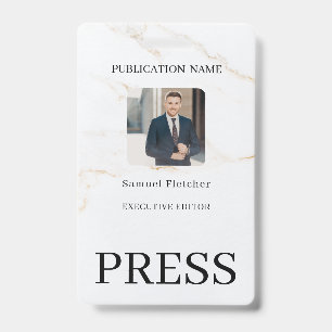 Custom Colour Add Logo Photo Photographer Press Ba ID Badge