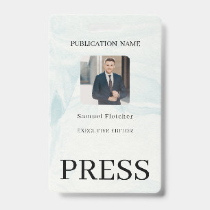 Custom Colour Add Logo Photo Photographer Press Ba ID Badge
