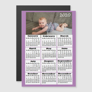 Custom Colour Add  Photo to 2020 Mini Calendar Magnetic Invitation