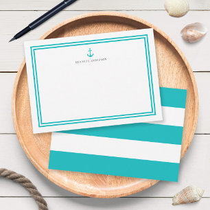 Custom Colour Anchor and White Stripes Personalise Card