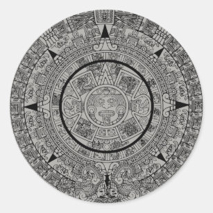 Custom Colour Ancient Mayan Calendar Mexico Sticke Classic Round Sticker