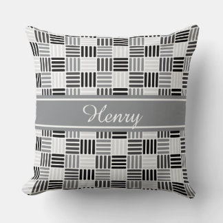Custom Colour and Name Boxy Crisscross Pattern Cushion