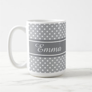 Custom Colour and Name Polkadot Pattern Coffee Mug