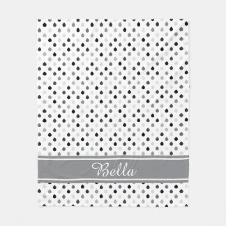 Custom Colour and Name Teardrop Pattern Fleece Blanket