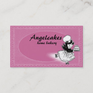 Custom colour angel cake bakery baking biz card