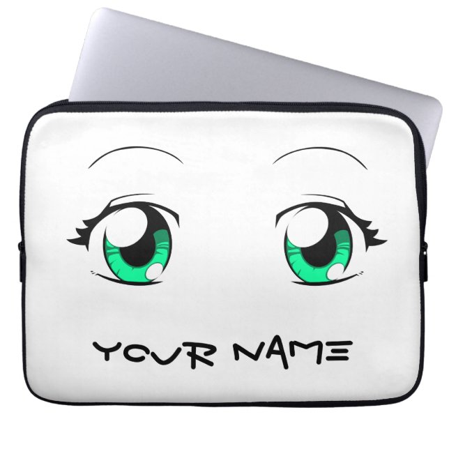 Custom Colour Anime Girl Eyes Laptop Sleeve (Front)