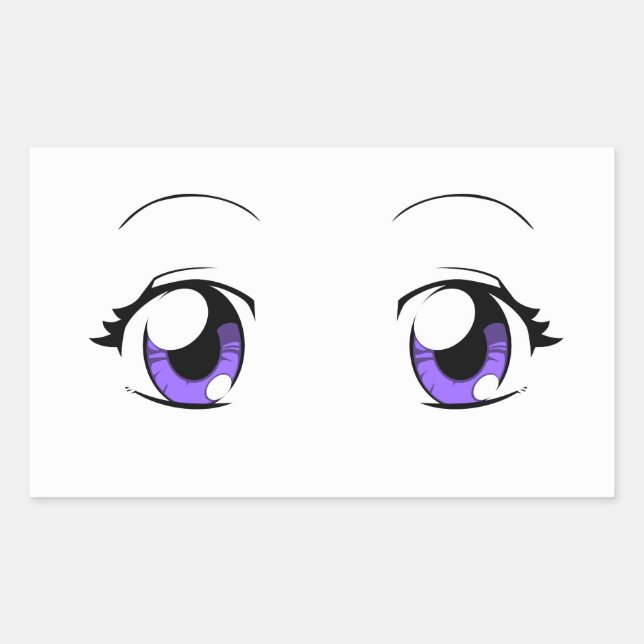 Custom Colour Anime Girl Eyes Rectangular Sticker (Front)