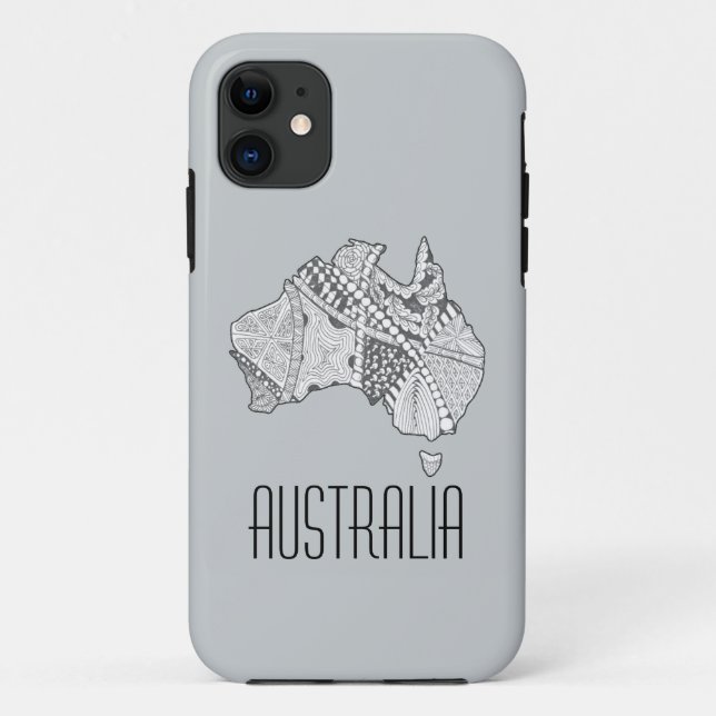 Custom Colour Australia Map Art Case-Mate iPhone Case (Back)
