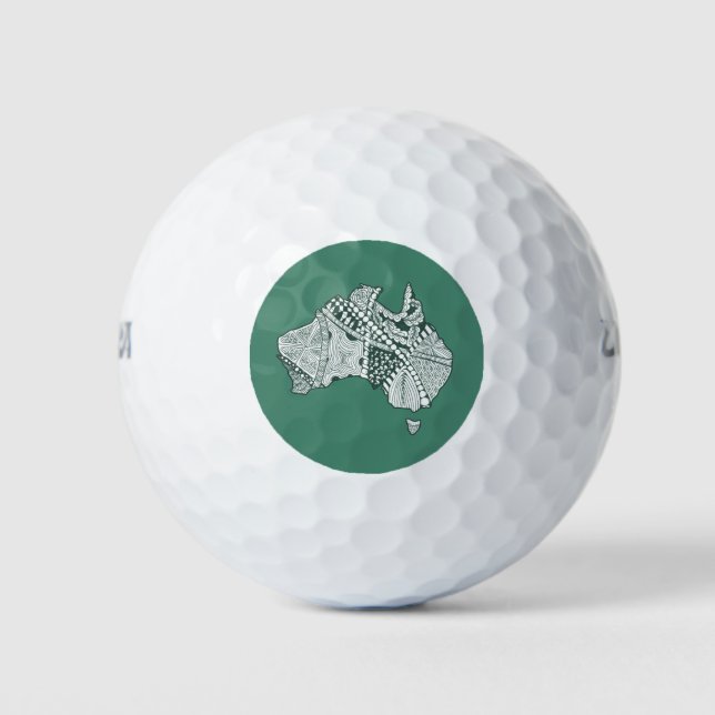 Custom Colour Australia Map Art Golf Balls (Front)