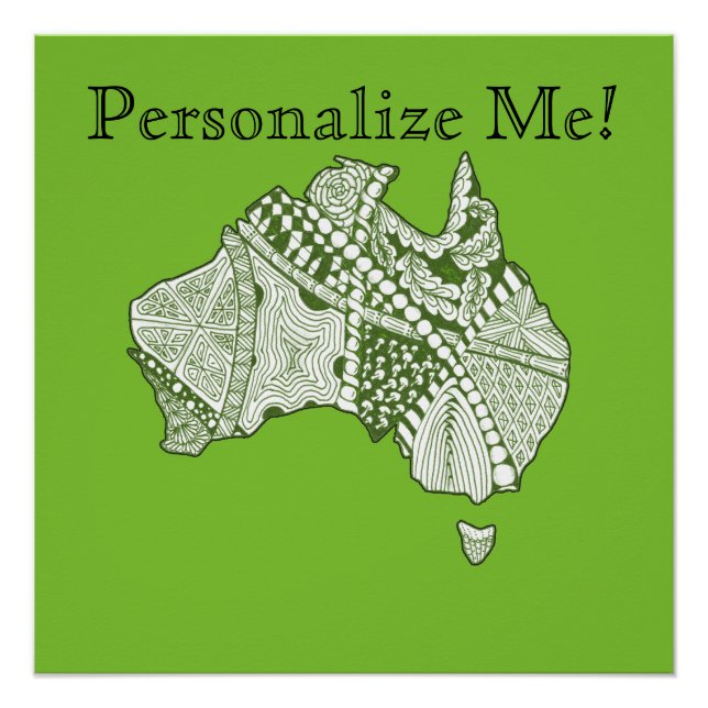 Custom Colour Australia Map Art Poster (Front)