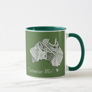 Custom Colour Australia Souvenir Map Art Mug