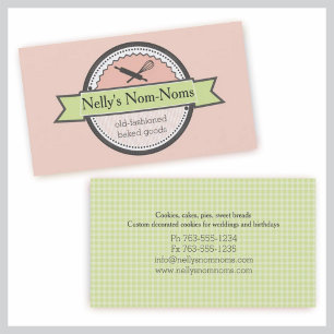 custom colour bakery rolling pin whisk baking business card