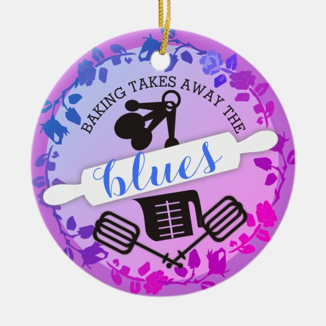 Custom colour baking utensils Christmas ornament (Front)