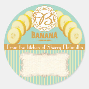 Custom colour banana canning label food gift label