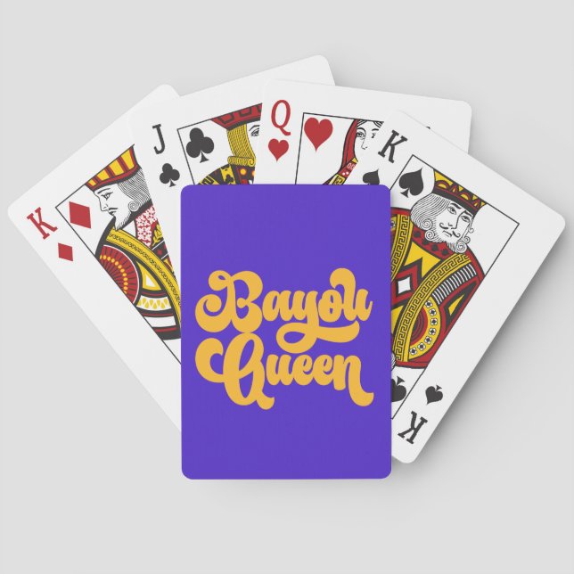 Custom Colour Bayou Queen Louisiana Cajun Retro Playing Cards (Back)