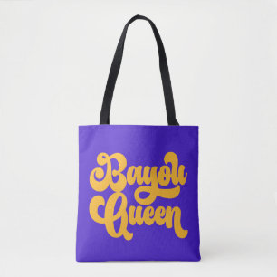 Custom Colour Bayou Queen Louisiana Cajun Retro Tote Bag