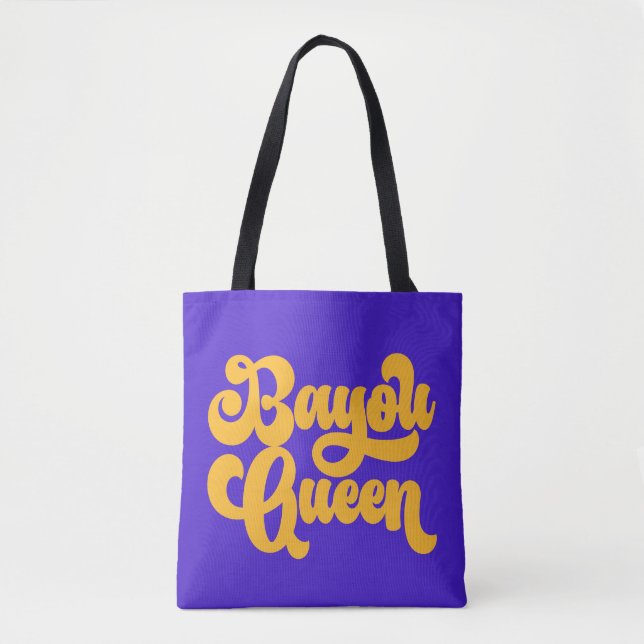 Custom Colour Bayou Queen Louisiana Cajun Retro Tote Bag (Front)