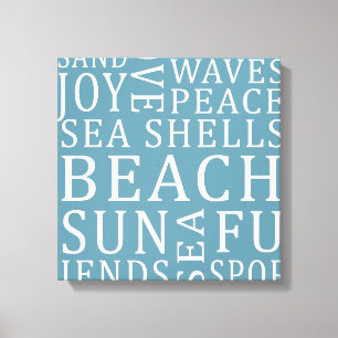 Custom Colour Beach House wrapped canvas print