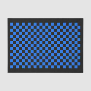 Custom Colour Black/Blue Chequerboard Check Party Tissue Paper