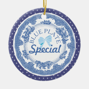 custom colour blue plate special Christmas Ceramic Tree Decoration