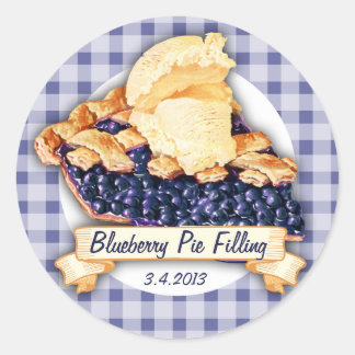 Custom colour blueberry pie fruit canning label