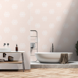 Custom Colour Blush Pink Geometric Modern Simple Wallpaper