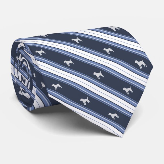 Custom Colour Border Terrier Striped Tie (Rolled)