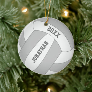 Custom colour boy's volleyball ceramic tree decoration