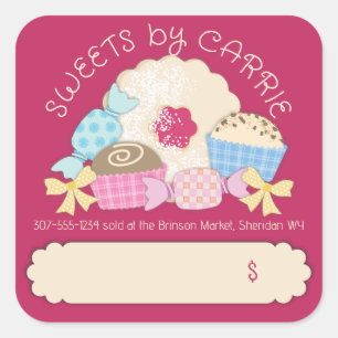 Custom colour candy truffle cookie food labels