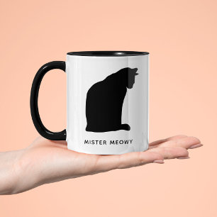 Custom Colour Cat silhouette Cat Two-Tone Coffee Mug