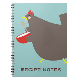 Custom colour chicken mixing bowl cooking notebook