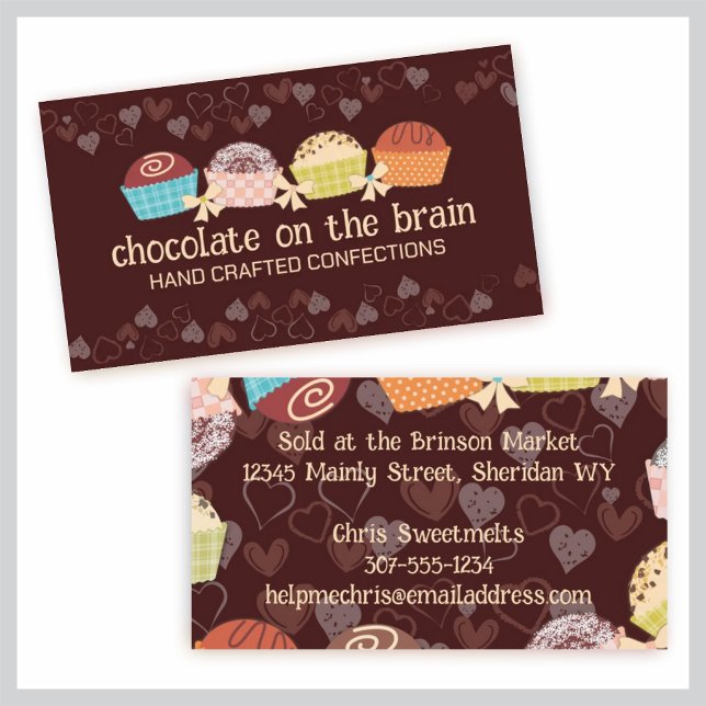Custom colour chocolate truffles confections candy business card (Creator Uploaded)