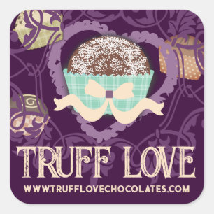 Custom colour chocolate truffles confections candy square sticker