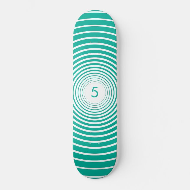 Custom Colour Circles Skateboard - Your Age/ Lette (Front)