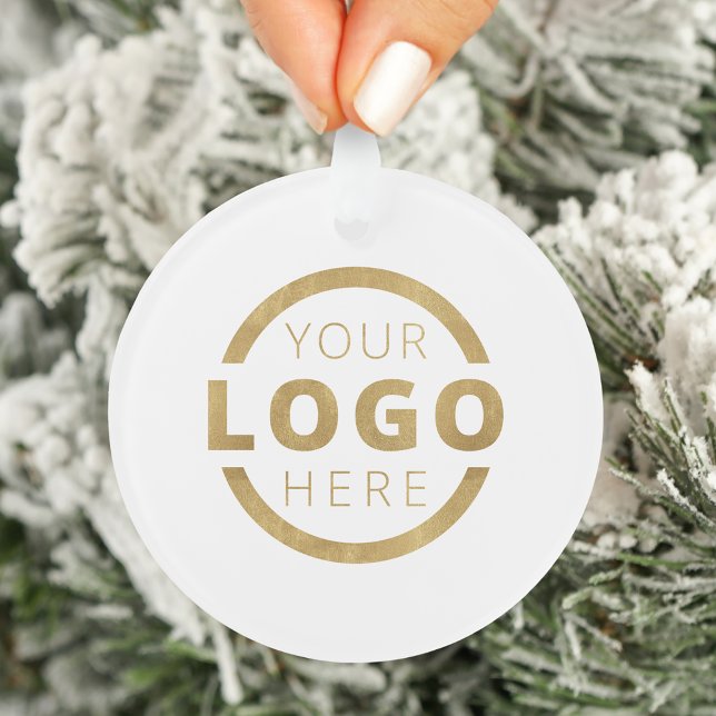 Custom Colour Company Logo Christmas Elegant Party Ornament (Creator Uploaded)