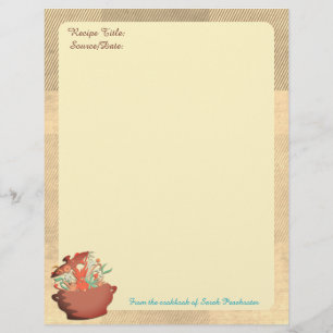 Custom colour cooking aromas recipe letterhead